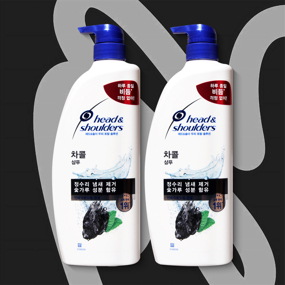 헤드앤숄더 차콜 샴푸 800ml 2개 정수리냄새 비듬샴푸 가려운두피 두피진정 - 상품 이미지