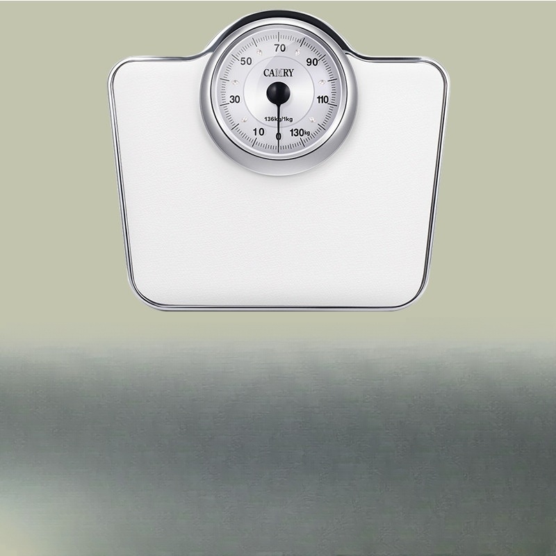 아날로그 체중계 기계식 가정용 욕실용 레트로 감성 메탈 프레임 화이트 바디 심플 깔끔한 - 상세 이미지 3