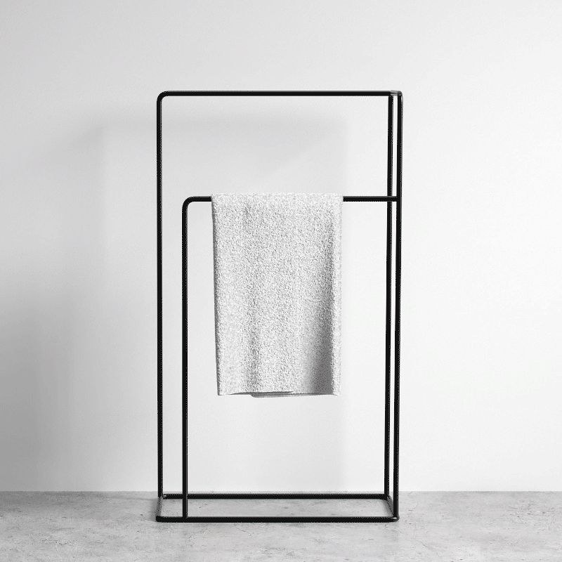 철제 북유럽 타올거치대 심플 스탠드형 펜션 인테리어 욕실수건걸이 스타일 다용도 - 상세 이미지 2
