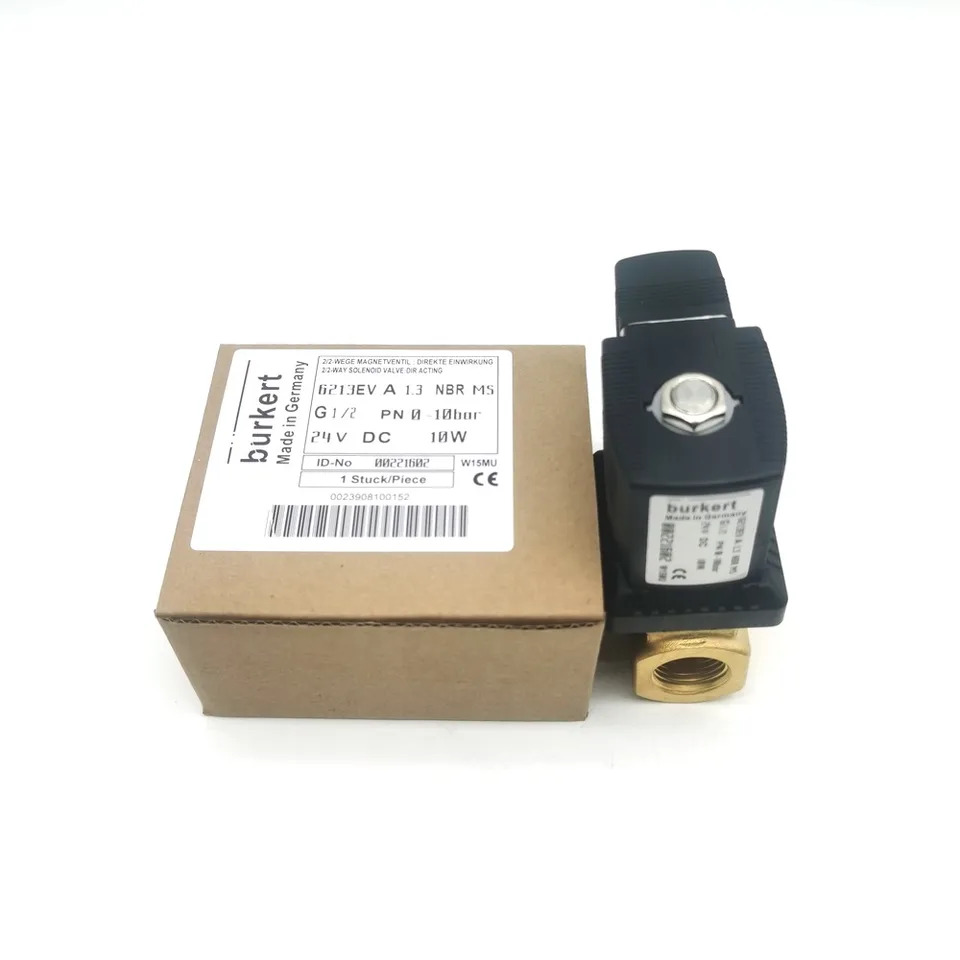 Burkert 00221654 6213 타입 G1/2 2/2 정상 1.3 플로우 홀 EPDM 밀폐-30 90 C 황동 밸브 바디 DC24V 8W 0-10bar