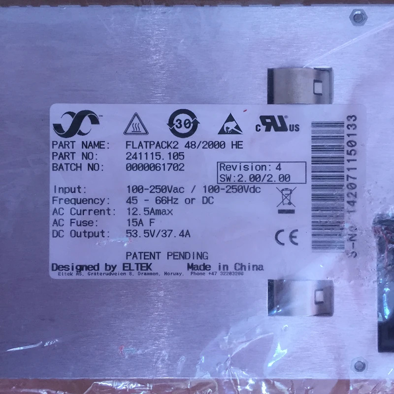 ELTEK FLATPACK2 PSU 2000W 전원공급장치 Flatpack 2 48/2000 HE 241115.105 B-F 신