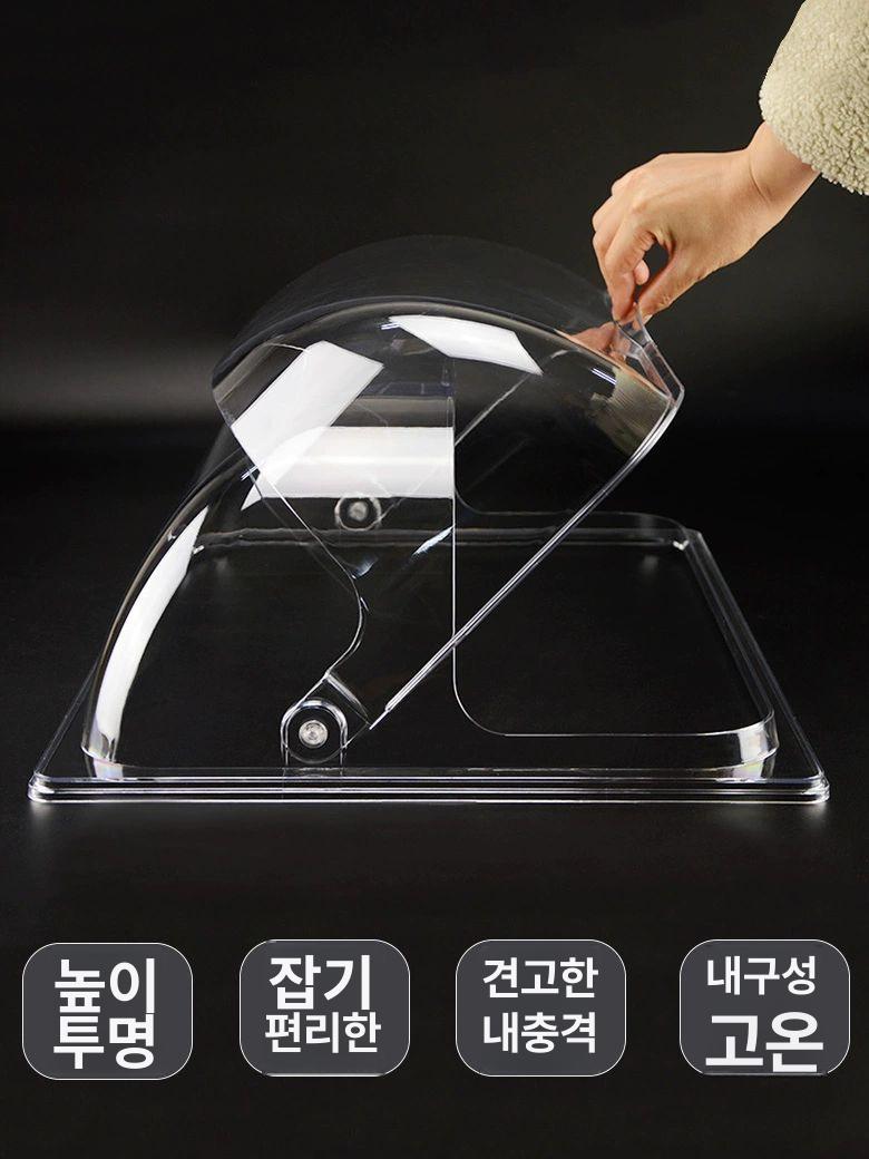빵덮개 아크릴 음식 빵집 돔케이스 케잌 베이커리 디저트 미니 플립 33x27 - 상세 이미지 2
