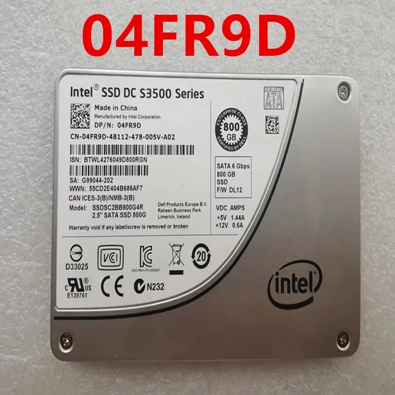 DELL intel호환 DC S3500 800G 4FR9D 04FR9D SSDSC2BB800G4R 2.5 SATA 솔리드 스테이트 새 SSD