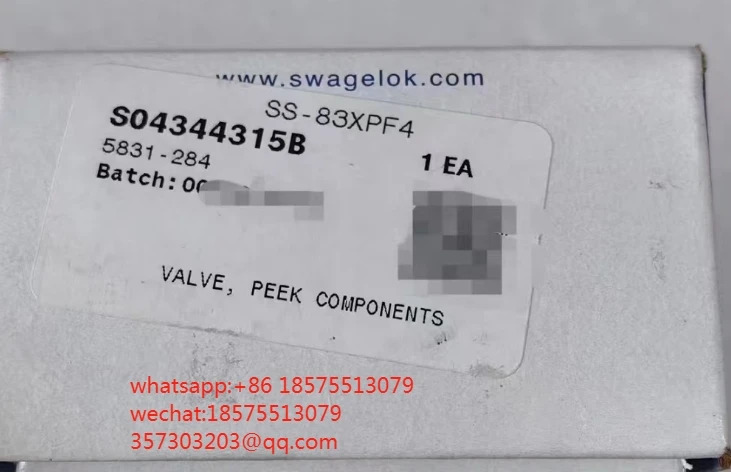 Swagelok SS-83XPF4 밸브 PEEK 부품 S04344315B 5831-584