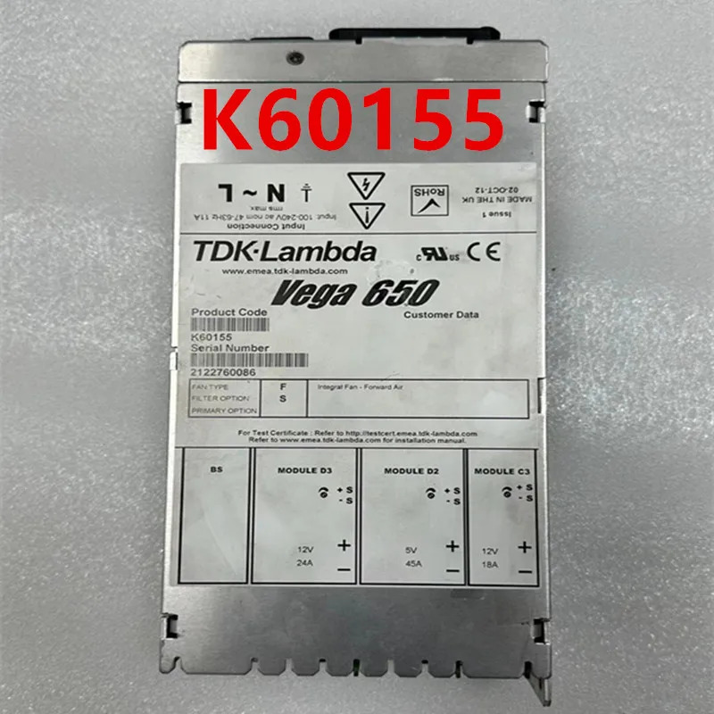 TDK-LAMBDA VEGA 650 650W K60155 V60J03W전원공급장치 리퍼 새 처럼 작동