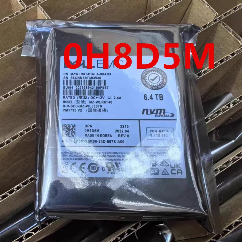 DELL 6.4TB U2 0H8D5M MZ-WLR6T40 H8D5M 솔리드 스테이트 드라이브 거신