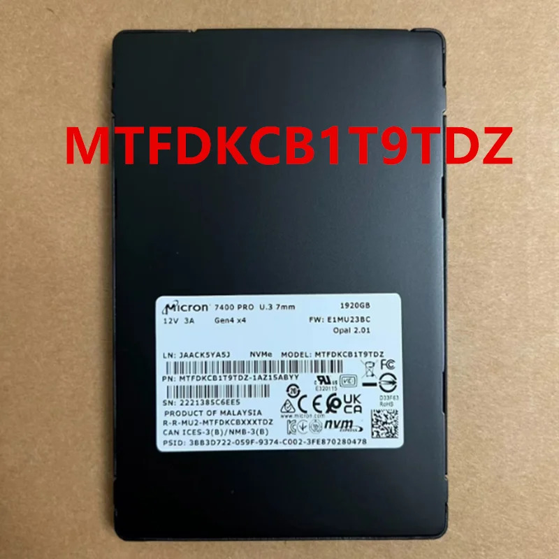MICRON 1.92TB U3 MTFDKCB1T9TDZ 오리지널 솔리드 스테이트 드라이브 신
