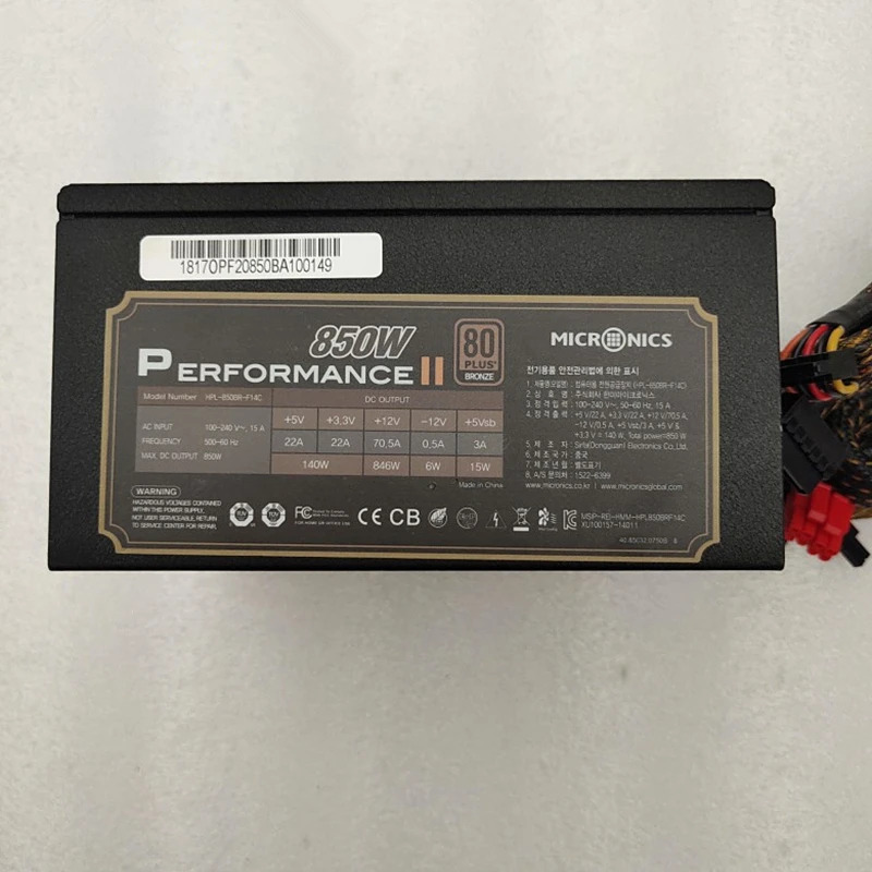 MICR NICS 80lus 브론즈PSU 전원공급장치 hp호환L-850BR-F14C 850W 신