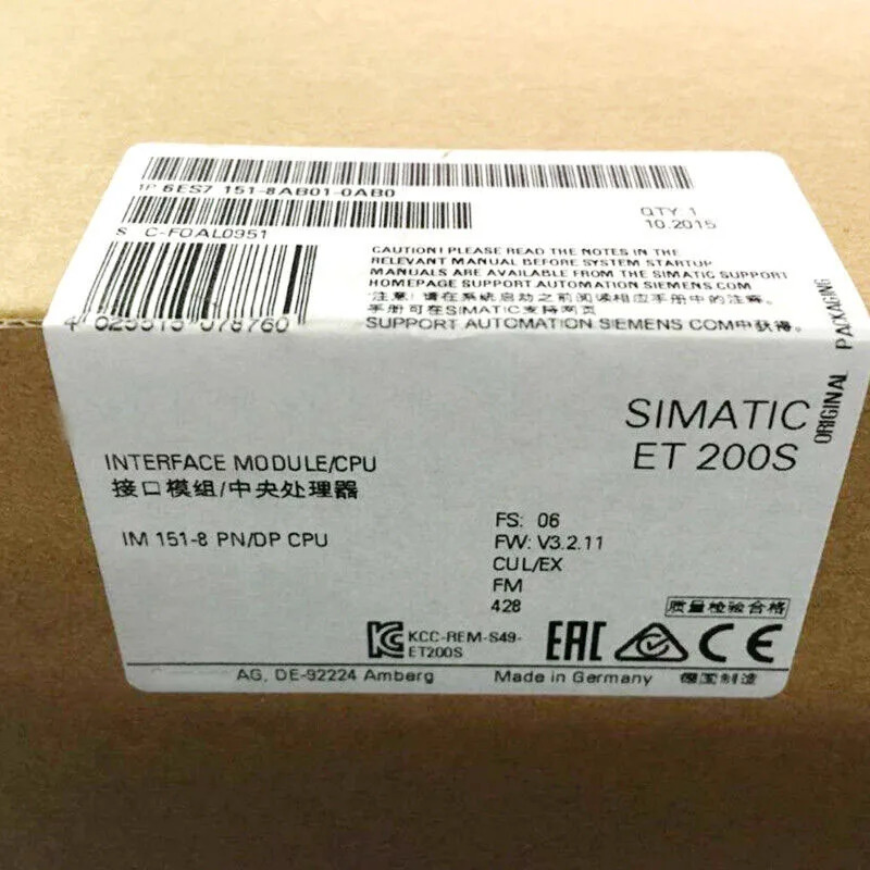 PLC 모듈 6ES7151-8AB01-0AB0완전히 리퍼