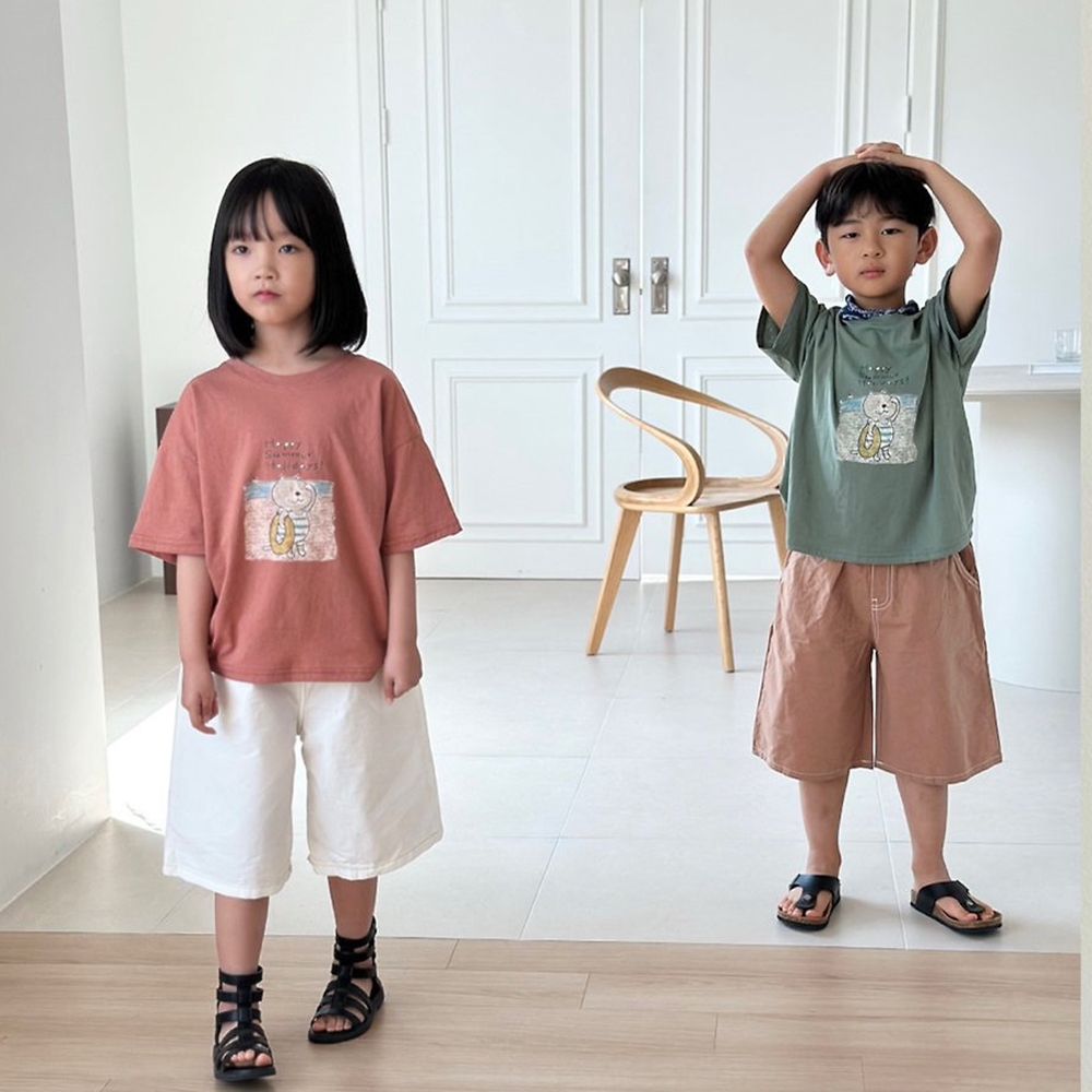 여름 아기 유아 홀리데이 나염티 아동 기즈 반팔티 남아 여아 쥬니어 시원한 티셔츠 오도도 - 상세 이미지 5