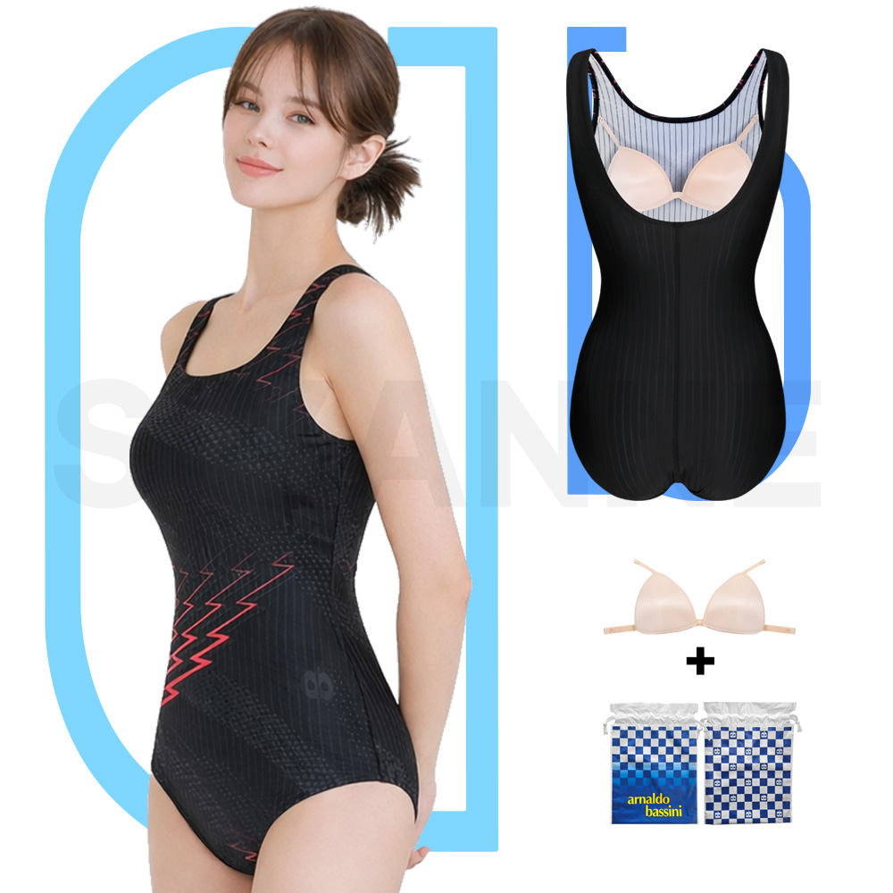 여성 로우컷 수영복 아쿠아로빅 강습 수영복 빅사이즈 수린이 시그니처 7252 - 상품 이미지