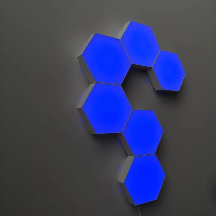 RGB 옵션 변경 터치 리모컨 패치워크 접합 직소 육각 장식 주변 조명 벽