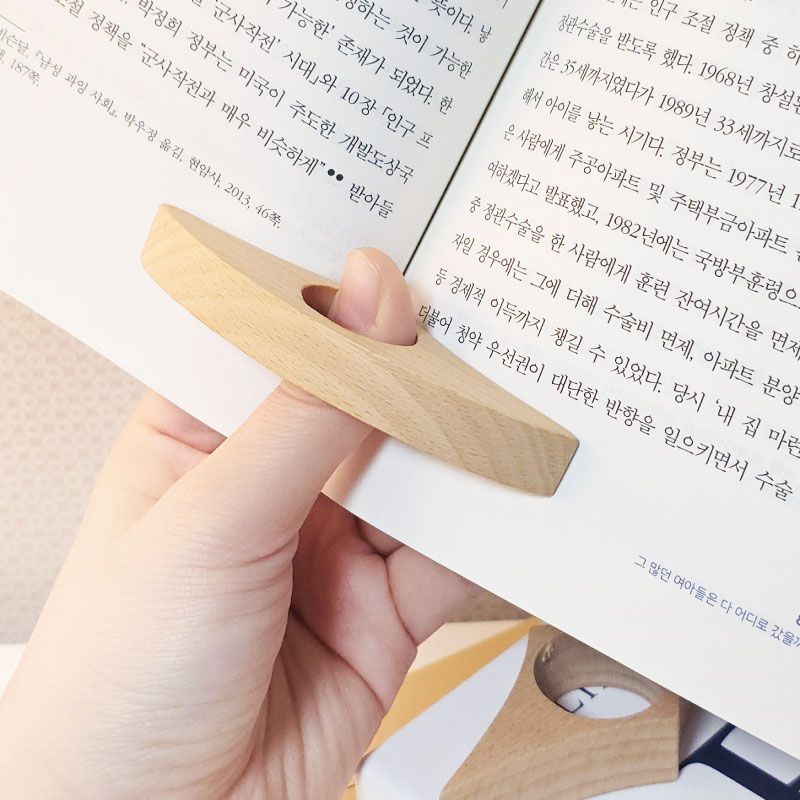 한손 독서링 원목 엄지 북 홀더 링 나무 북스토퍼 북마크 북링 독서템 선물 - 상세 이미지 5