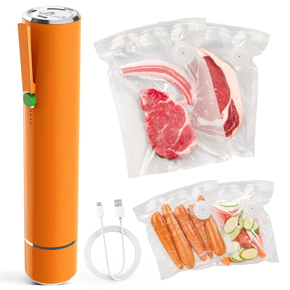 진공 실러 기계, 휴대용 실러, 40PCS 재사용 가능한 지퍼 백(진공 실러+대형+소형 20개) 40 - 상품 이미지