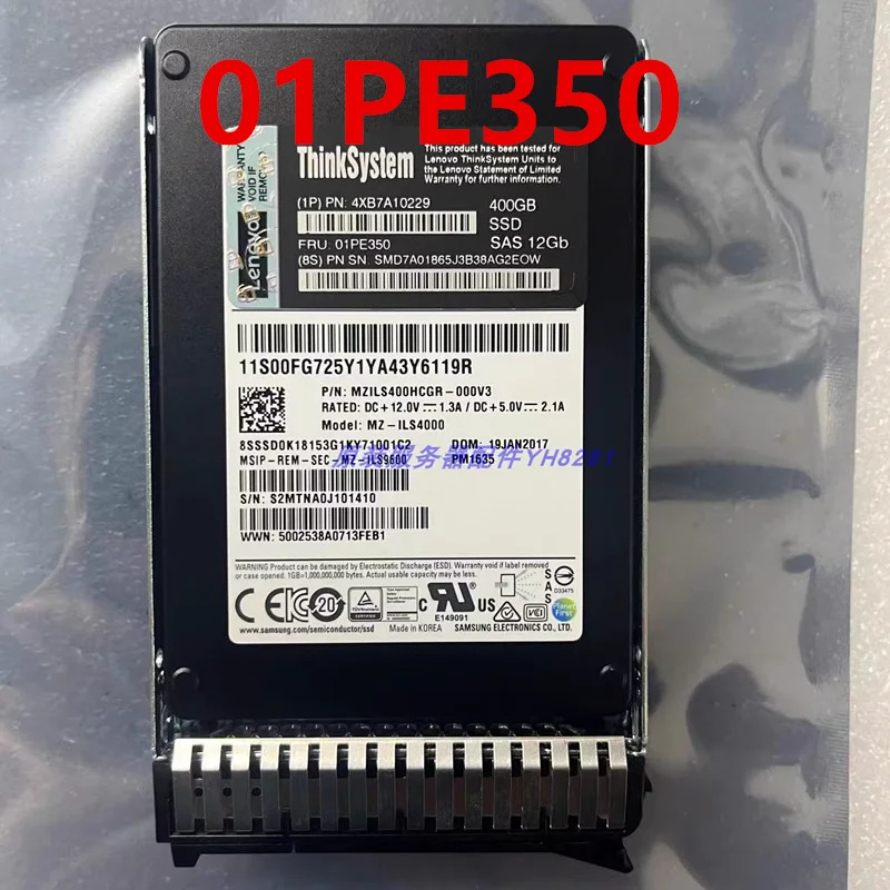 Lenovo호환 400GB SAS 4XB7A10229 01PE350새 솔리드 스테이트 드라이브
