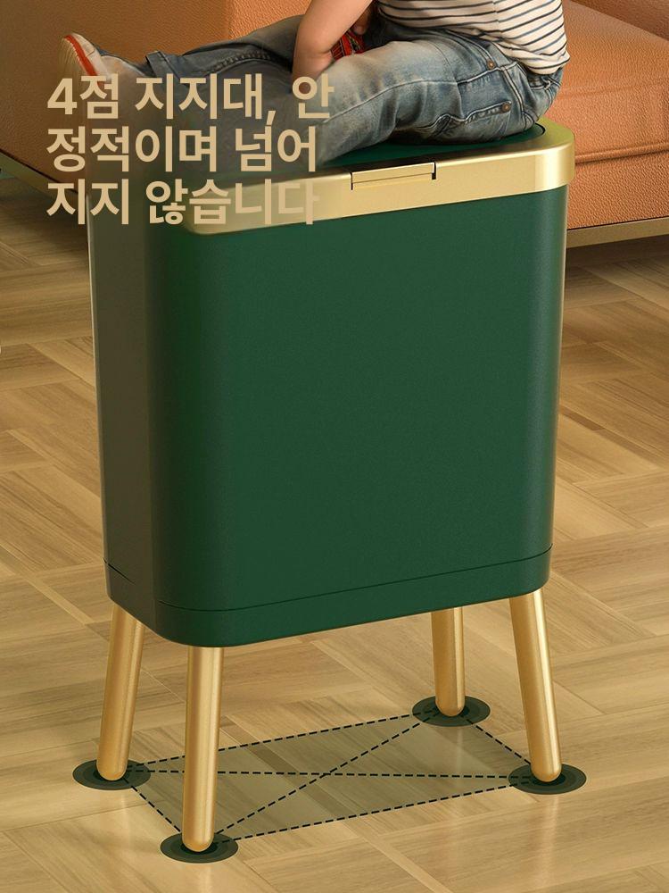 사각 높은쓰레기통 욕실 스테인레스 휴지통 가정용 인테리어 주방용 침실 다리높은 - 상세 이미지 5