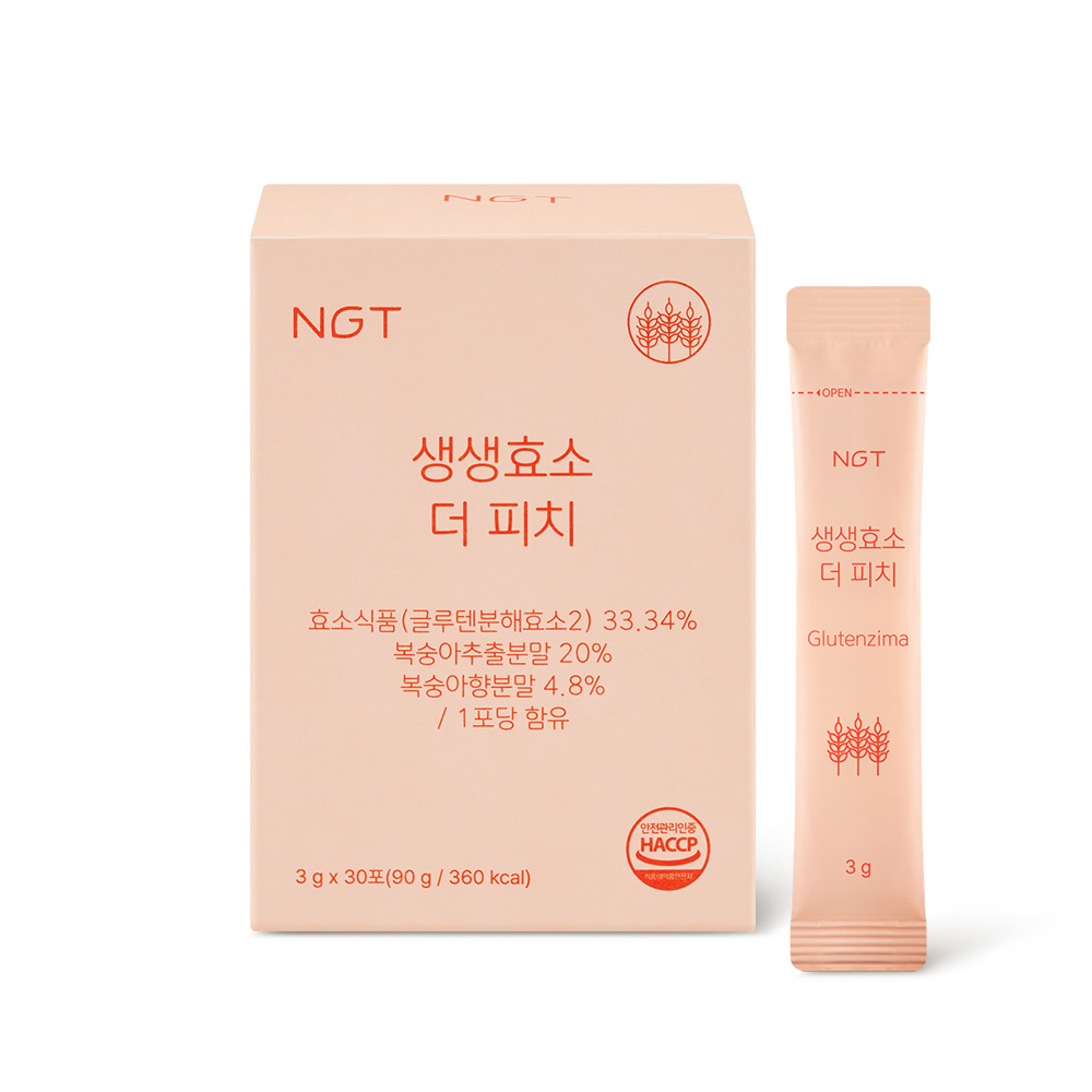 NGT 생생효소 더 피치 네츄럴굿띵스 임산부 효소 복숭아 글루텐분해 30포, 1개 - 상품 이미지