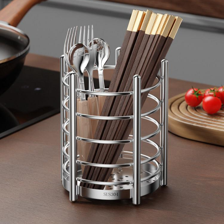 스테인레스 스텐수저통 보관함 수저함 수저정리함 도자기수저꽂이 싱크대 - 상품 이미지