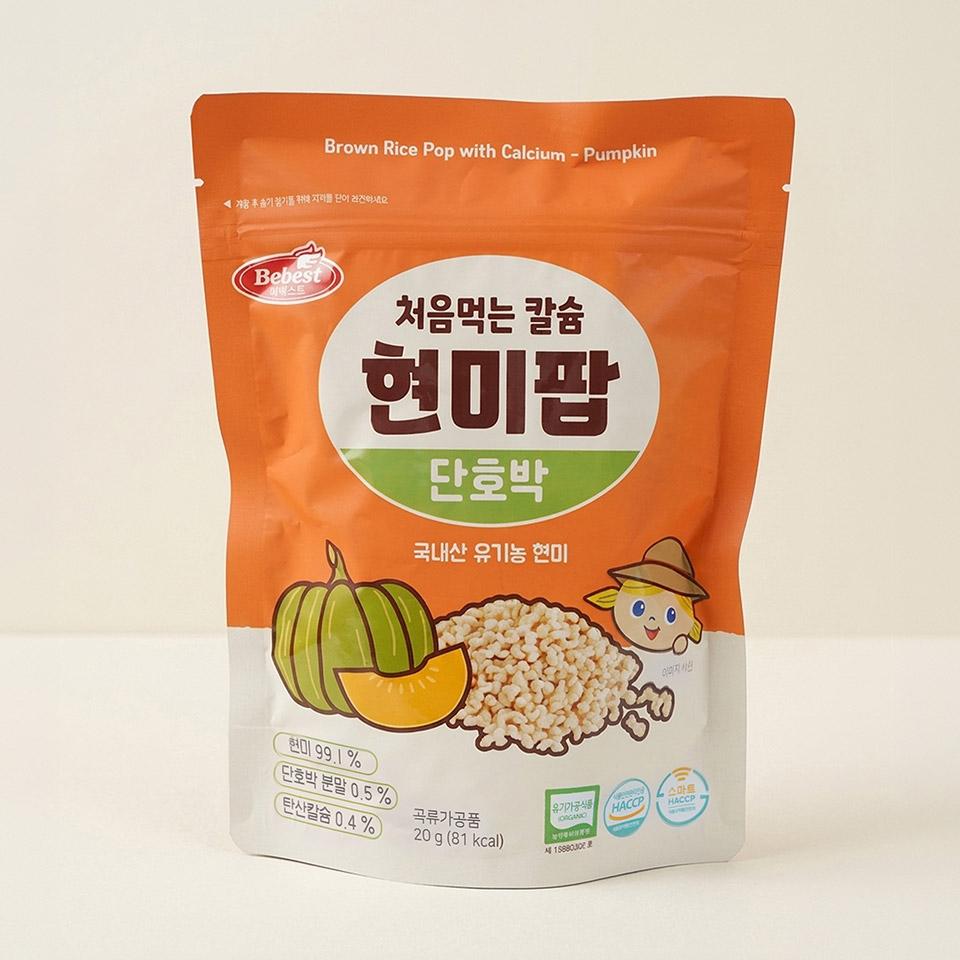 메가마트 베베스트 처음먹는 칼슘 현미팝 - 단호박 20g - 상품 이미지