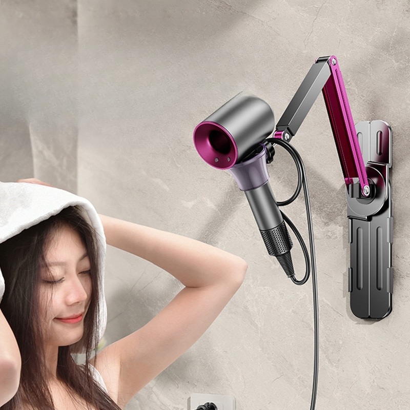 헤어드라이기거치대 각도조절 드라이기거치대 핸즈프리 벽걸이 접이식 폴딩 다관절 알루미늄합금 - 상세 이미지 2