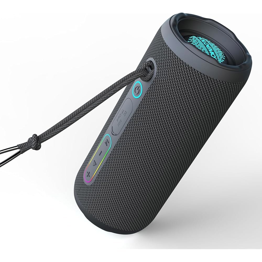 YOLOEMOT 휴대용 블루투스 스피커, 24W 라우드 딥 베이스, IPX7 방수, TWS 페어링, 12시간 플레이타임, RGB 조명, 캠핑, 자전거 타기, 파티를 위한 야외 스피 - 상품 이미지