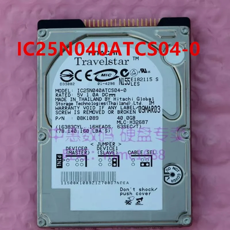 히타치 도시바호환오리지널 하드 40GB IDE 2.5 인치 5400RPM IC25N040ATCS04-0 MK4018GAP IC25N040ATCS05-0 거신
