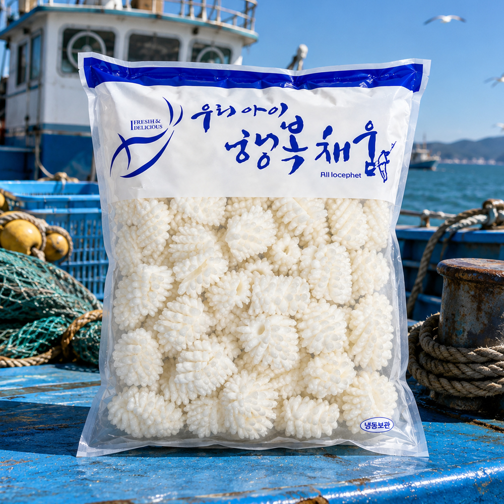 HACCP 직접 가공한 바다한끼 솔방울 모양 냉동 오징어 2kg x 2팩 (총4kg) - 상세 이미지 3