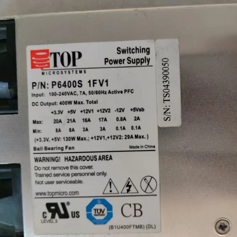 리퍼 오리지널 전원공급장치 TOPOWER 370W TOP-370P4 TOP 400W P6400S 1FV1