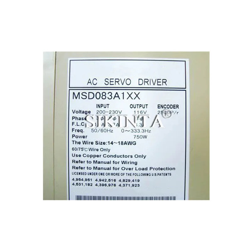 AC 서보 드라이브 MSD083A1XX 750W 완전히 리퍼