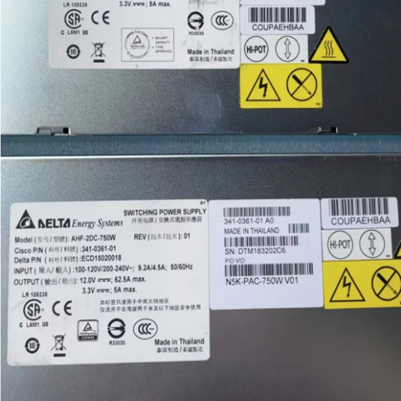 시스코 750W 전원공급장치 N5K-PAC-750W AHF-2DC-750W 341-0361-01 거신