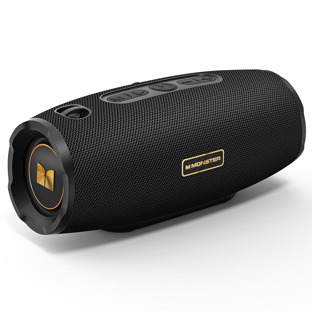 Monster S380 블루투스 스피커, 40W 스테레오 사운드의 휴대용 6.0, 20시간 재생 시간, TWS 페어링, AUX/TF 카드 지원, 가정, 여행, 야외용 IPX6 방수 - 상품 이미지