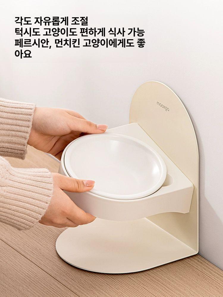반려동물 높이조절 밥그릇 물그릇 마그네틱 각도조절 사료그릇 접이식 자석 식기 위생적인 - 상세 이미지 3