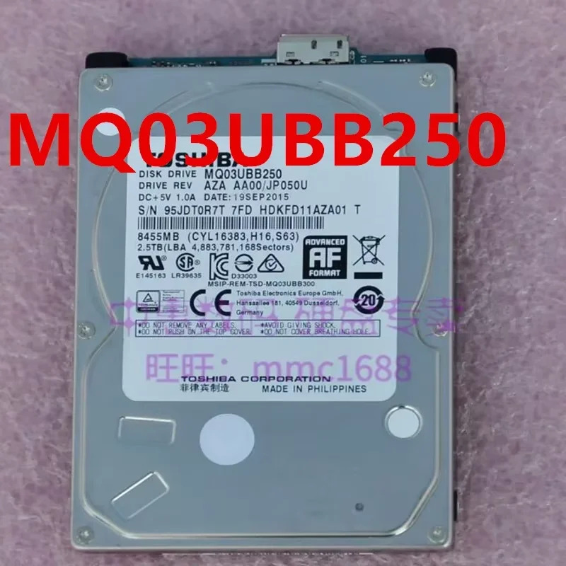 Toshiba 2.5TB 2.5 MQ03UBB250거새 원본 모바일 하드 드라이브는 새것처럼 작동