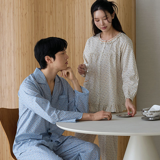 국산 잠옷 알파벳 순면 잠옷 신혼 커플 여름 잠옷 브랜드 - 상품 이미지