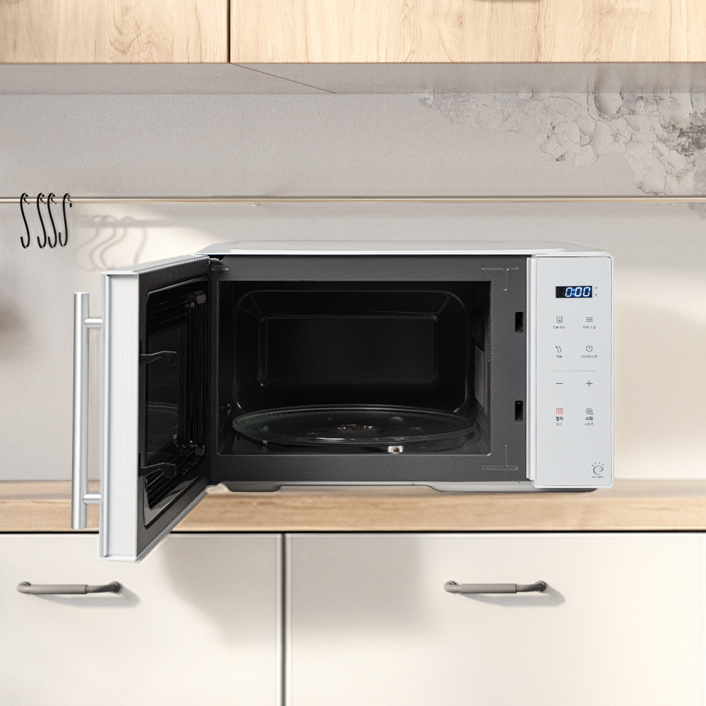 쿠잉 전자레인지 25L MM-E25TW 전자렌지 미니 소형 회전식 원룸 화이트 - 상세 이미지 3