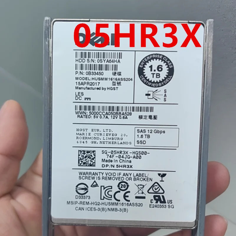 DELL 1.6TB SSD SAS 05HR3X 5HR3X HUSMM1616ASS204새 솔리드 스테이트 드라이브