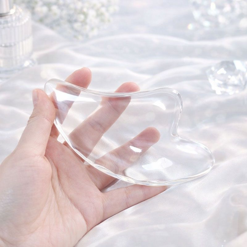 투명 하트 괄사 아크릴 얼굴 마사지기 림프 순환 마사지 두피 지압 홈케어 - 상세 이미지 3