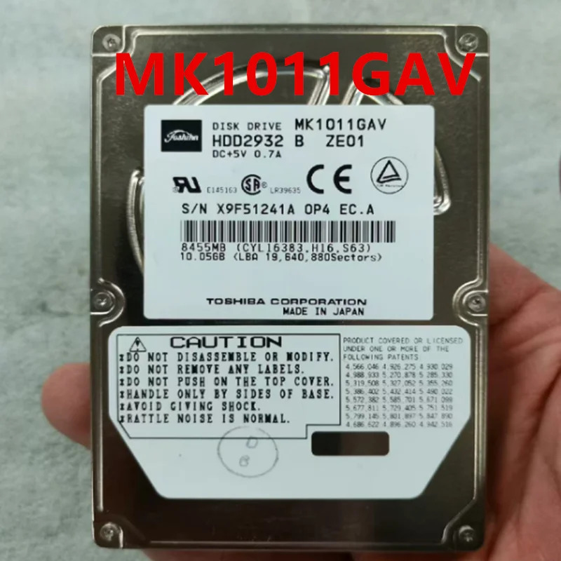 도시바호환오리지널 하드 거신 10GB 2.5 인치 IDE MK1011G 새 것처럼 작동
