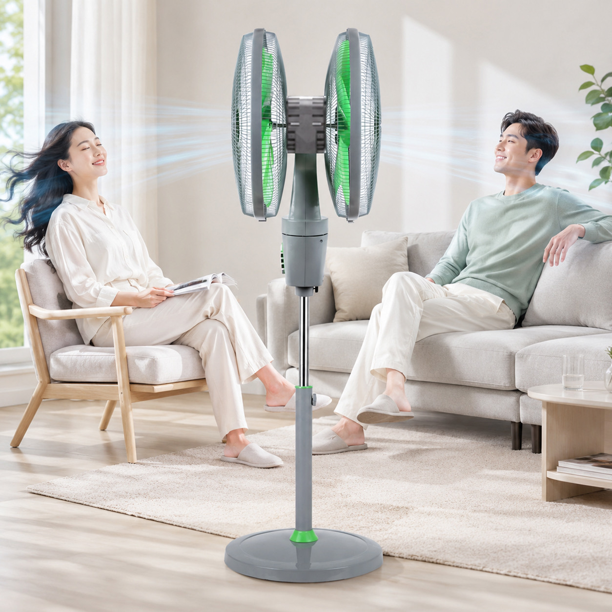 코멜리 대형 선풍기 공업용 업소용 산업용 식당 양방향 더블헤드 56cm - 상품 이미지