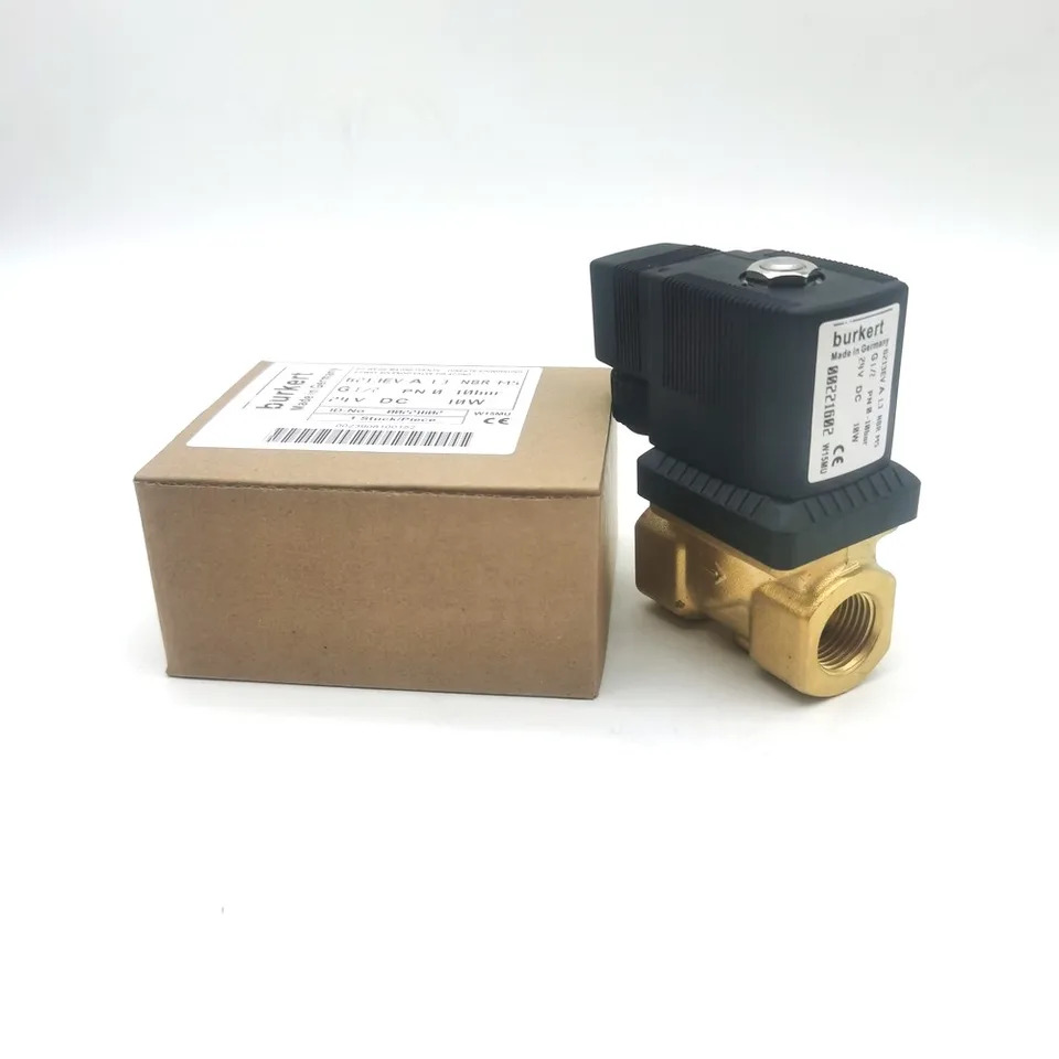 Burkert 00221654 6213 타입 G1/2 2/2 정상 1.3 플로우 홀 EPDM 밀폐-30 90 C 황동 밸브 바디 DC24V 8W 0-10bar
