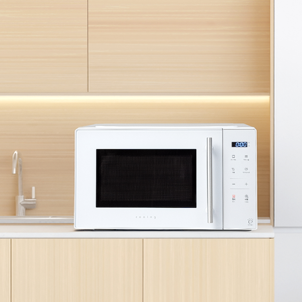 쿠잉 전자레인지 25L MM-E25TW 전자렌지 미니 소형 회전식 원룸 화이트 - 상세 이미지 4