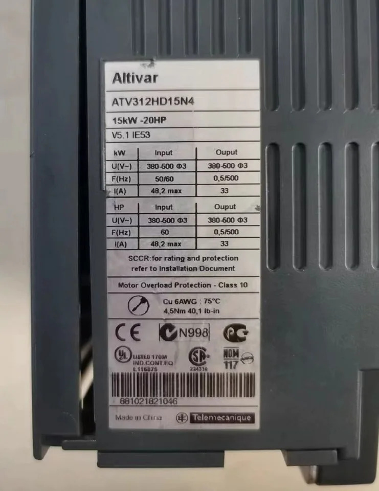 리퍼 AC 속도 드라이브 완료 ATV312HD15N4