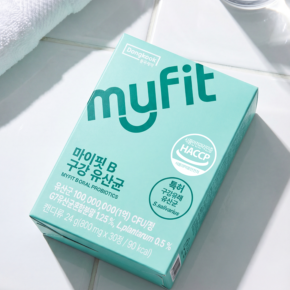 [3개월] 동국제약 마이핏B 구강 유산균 특허균주 구강 유래 상쾌한 자일리톨 츄어블 캔디 민트향 당류제로,3개 이미지 3