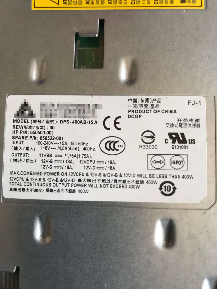DPS-400AB-15A hp호환 Z1 G2 전원공급장치 650503-001 656522-001
