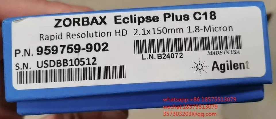 Agilent 959759-902 ZORBAX Eclipse Plus C18 고속 해상도 HD 2.1x150mm 1.8-Micron L.N.B24072 USDBB10512