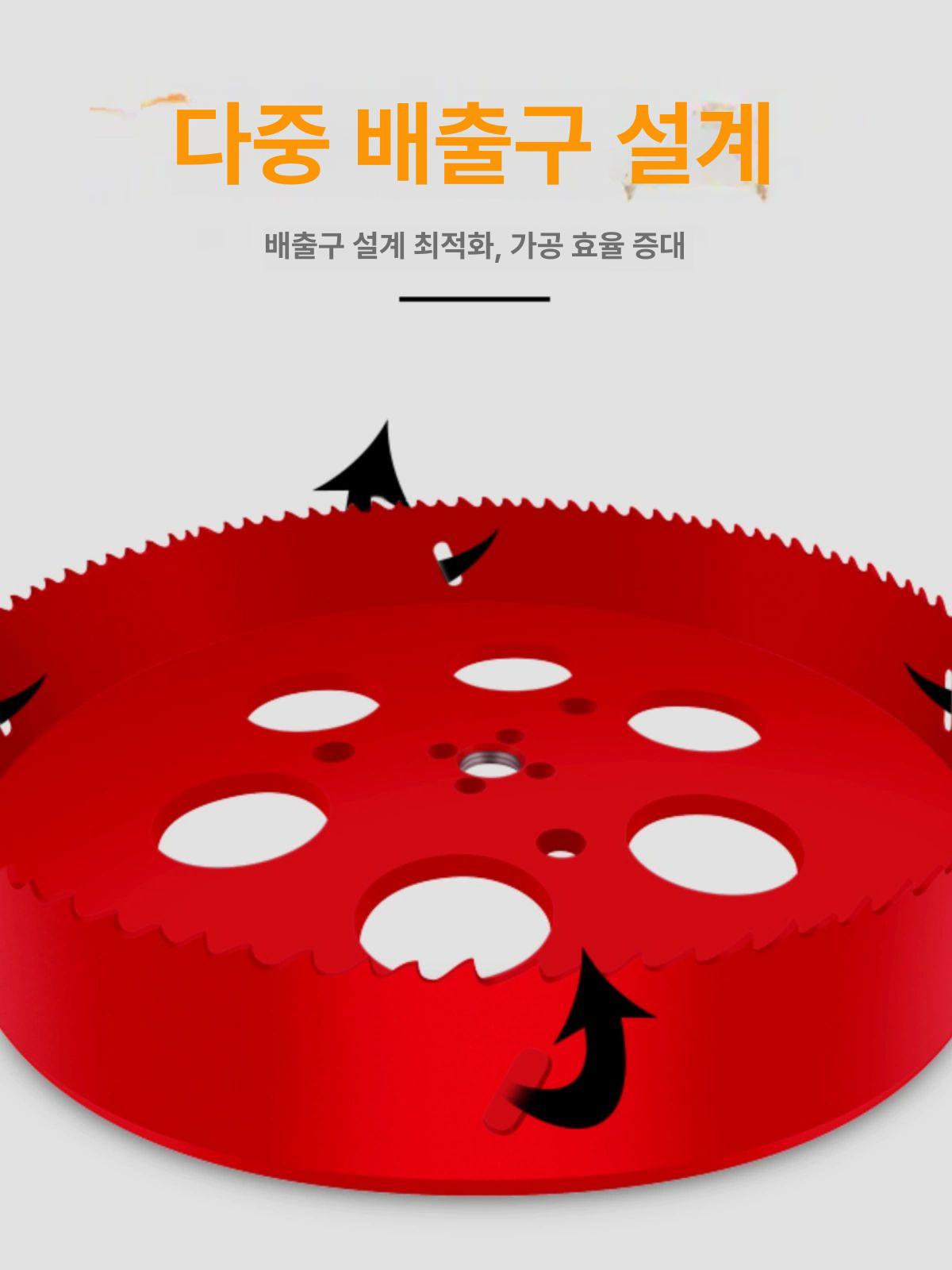 원형 홀쏘 타공 디스크 구멍 공구 톱날 목재 커터 커팅 샌딩 드릴 - 상세 이미지 3