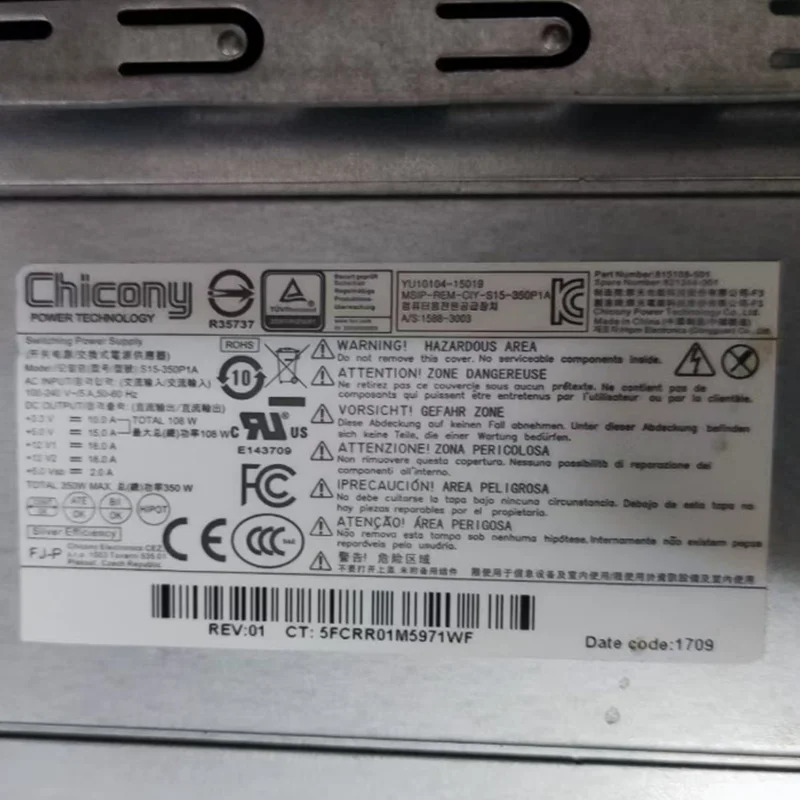 hp호환 ML30 Gen9 350W 전원공급장치 거오리지널 815108-501 821244-001 S15-350P1A 새 것처럼 작동