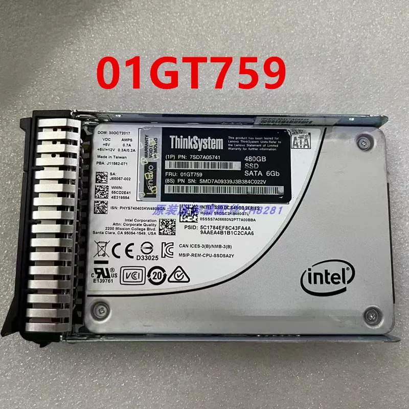 Lenovo호환 480GB SATA 7SD7A05741 01759거오리지널 솔리드 스테이트 드라이브 새 처럼 작동