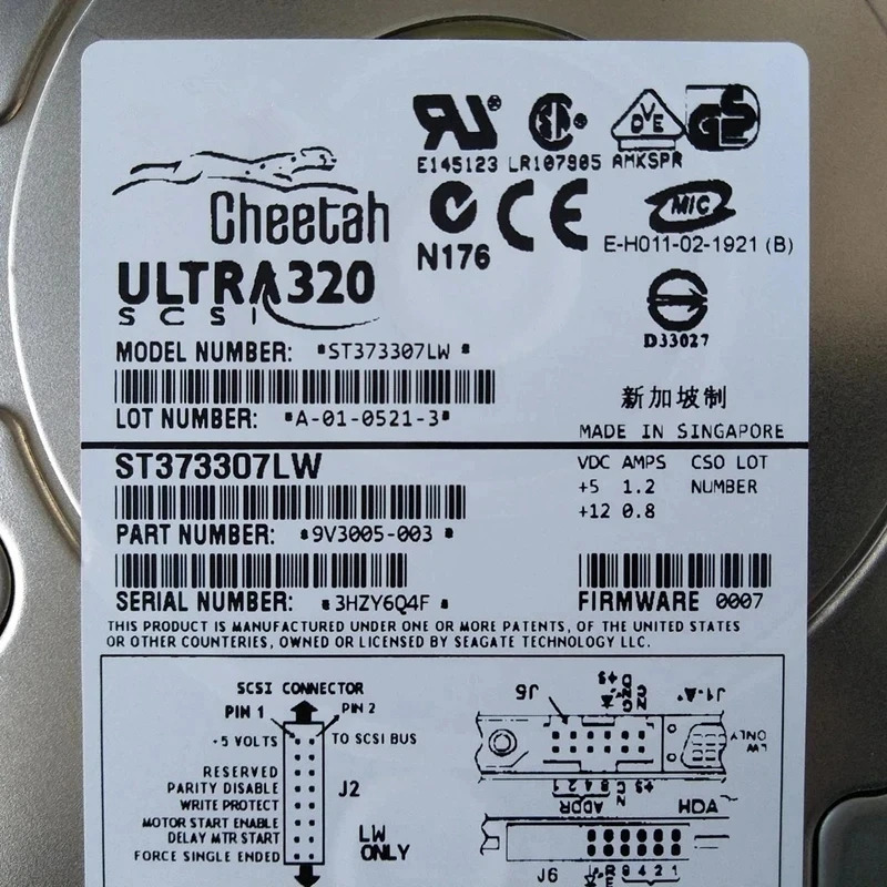 세이게이트 73GB 3.5인치 SCSI 8MB 10000RPM 내장 하드거새것 HDD 서버하드 드라이브 ST373307LW