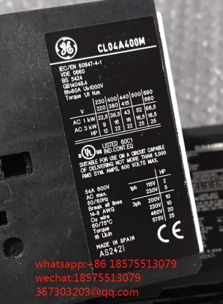 보조 접점 GE 접촉기 BCL11 코일 전압 240V 50 HZ 60HZCL04A400M